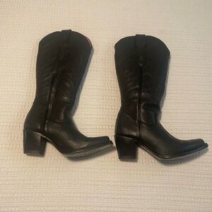 Black Leather Women's Boots